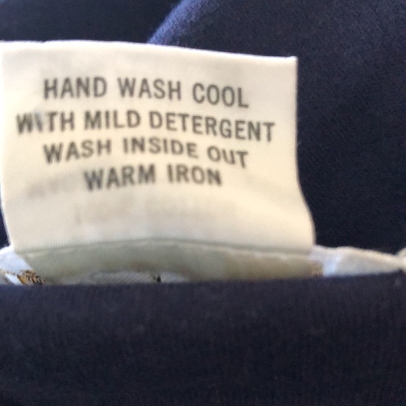 Tara Vanessa ONE SIZE (XL) T-shirt Dark Blue Navy & Gold 4 Crystal Embellished - Picture 7 of 7